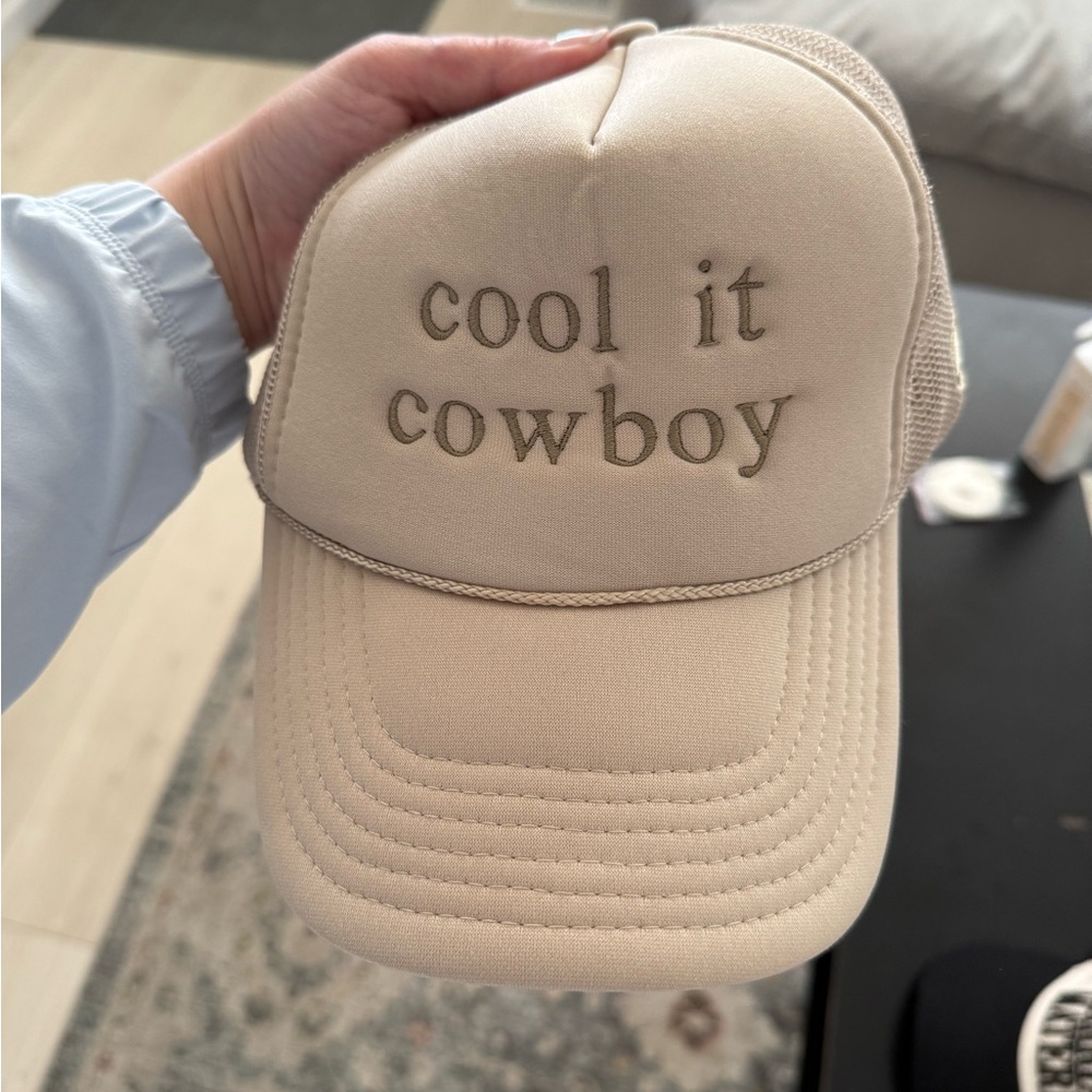 Beige 'Cool It Cowboy' Trucker Hat